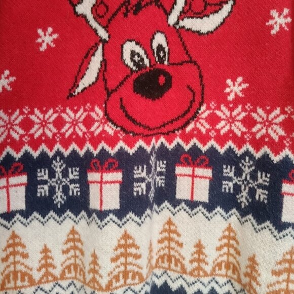 M🎄Festive Red Reindeer Ugly Holiday Sweater for Men Unisex - Picture 5 of 7